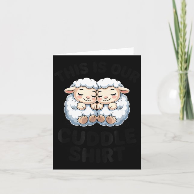 Tarjeta Cute Lamb Couple This Is Our Cuddle  (Anverso)