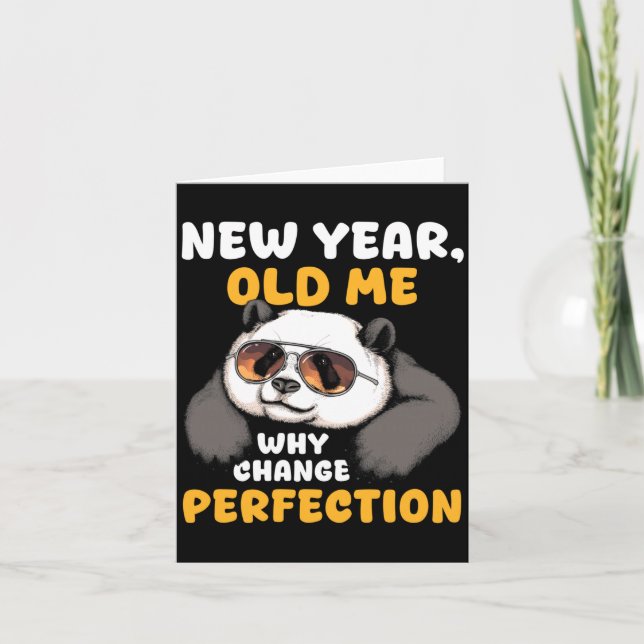 Tarjeta Cute Lazy Panda Año Nuevo Yo Antiguo 2026 Divertid (Anverso)