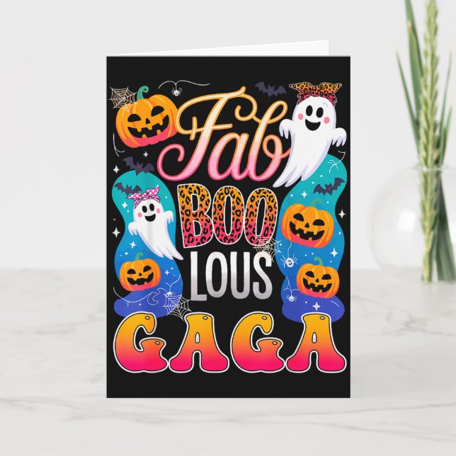 Tarjeta Cute Leopard Fab Boo Lous Gaga Soky Halloween Cost (Anverso)