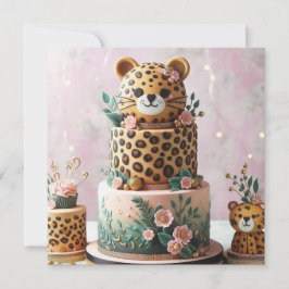 TARJETA CUTE LEOPARD KIDS CUMPLEAÑOS CUMPLEAÑOS
