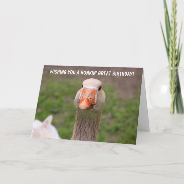 Tarjeta Cute Little Goose Birday Card (Anverso)
