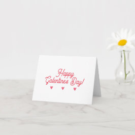 Tarjeta Cute Little Red Hearts - Feliz día de Galentine's