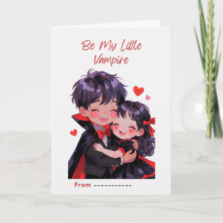 Tarjeta Cute Little Vampire Couple Valentine Card