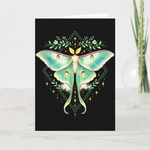 Tarjeta Cute luna polilla hermosa mariposa insecto amante
