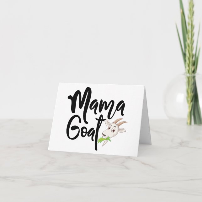 Tarjeta Cute Mama Goat BLANK (Anverso)