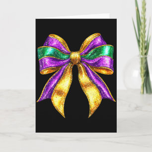 Tarjeta Cute Mardi Gras Coqueta Gorda Lazo Martes Niña