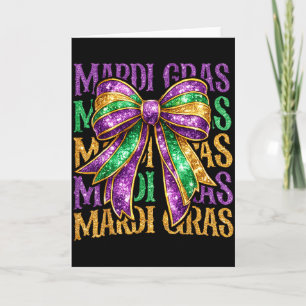 Tarjeta Cute Martes de Carnaval Mardi Gras Coquette Lazo N