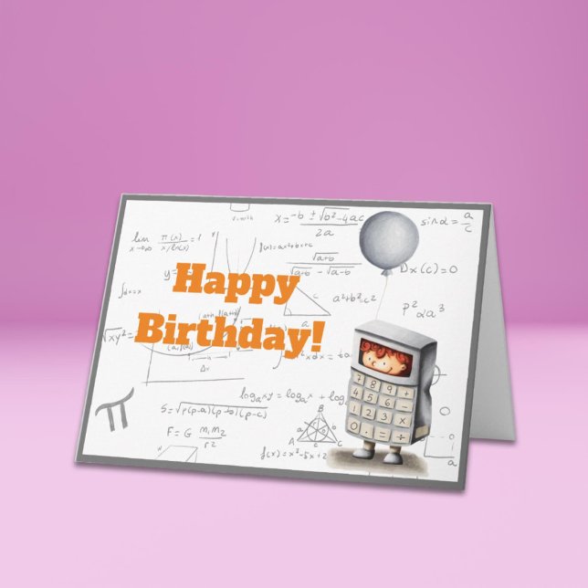 Tarjeta Cute Math Ecuations Calculator Happy Birthday (Subido por el creador)