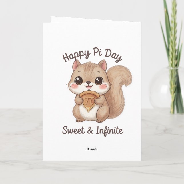 Tarjeta Cute Math Nerd Bear with Pie (Reverso)