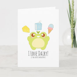 Tarjeta Cute me encanta la rana de los tratamientos lácteo