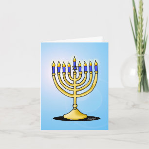 Tarjeta Cute Menorah Hanukkah