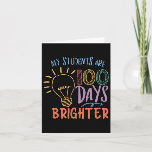 Tarjeta Cute Mi Estudiante Tiene 100 Días Más Brillantes P