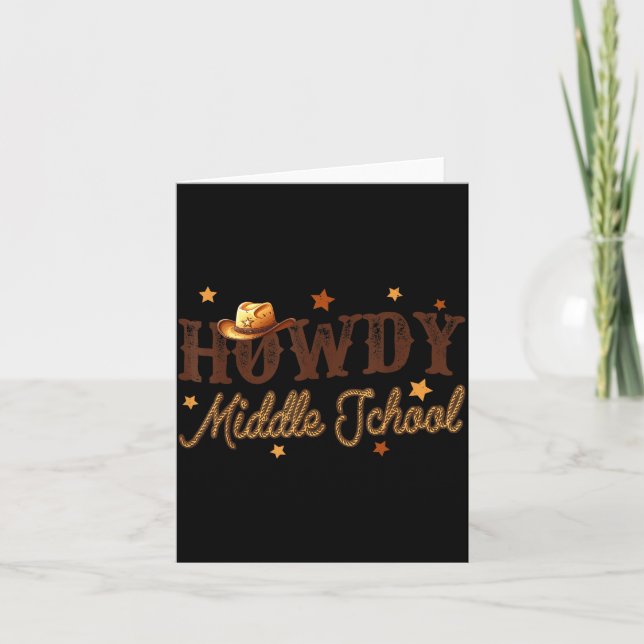 Tarjeta Cute Middle School Teacher Rodeo Western Howdy Mid (Anverso)