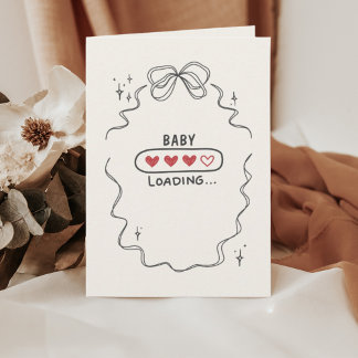 Tarjeta Cute Minimalist Pregnancy Announcement