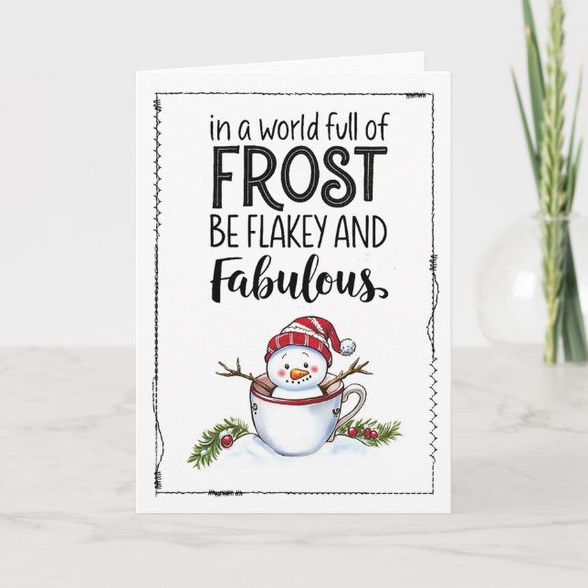 Tarjeta Cute Minimalist Snowman Christmas Card (Anverso)
