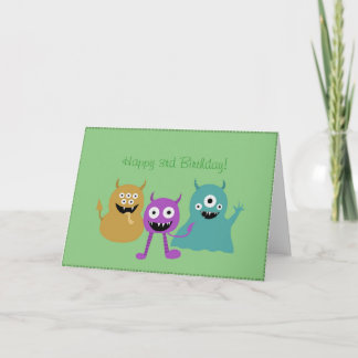 Tarjeta Cute Monsters Birthday Card