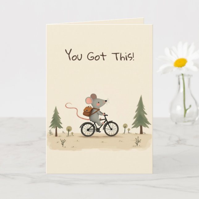 Tarjeta Cute Mouse Kids Kind Encouragement Greeting Card (Planta pequeña)