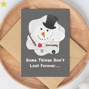Tarjeta Cute Muñeco de Nieve Derretido de Papel Estratific