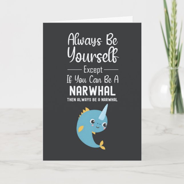 Tarjeta Cute Narwhal Cards Boy Ocean Whale For Kids (Anverso)