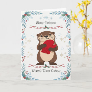 Tarjeta Cute Navidad Nutria Navidad