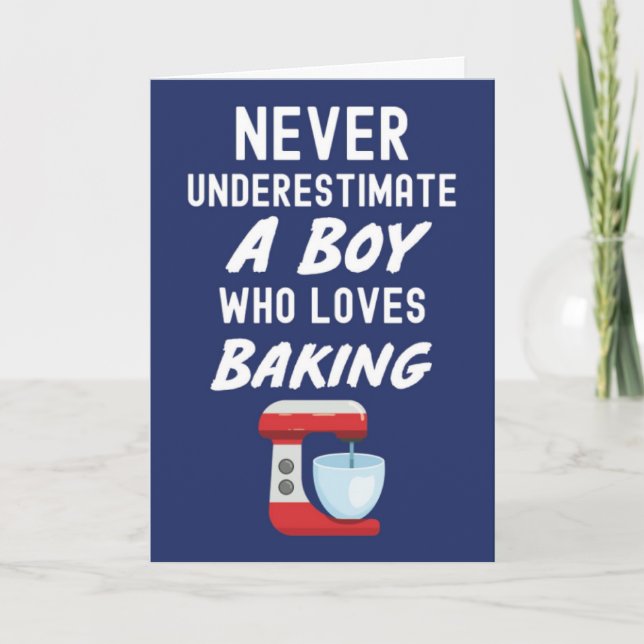 Tarjeta Cute Navy Blue Baking Cards For Baby Boy Kid Baker (Anverso)