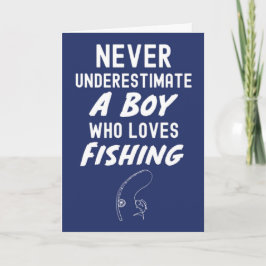 Tarjeta Cute Navy Blue Fishing Cards For Baby Boys Kids