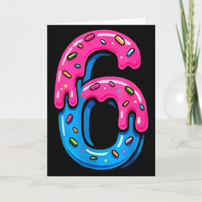 Tarjeta Cute Number 6 Ice Cream Drip 67 Meme Costume Coupl (Anverso)
