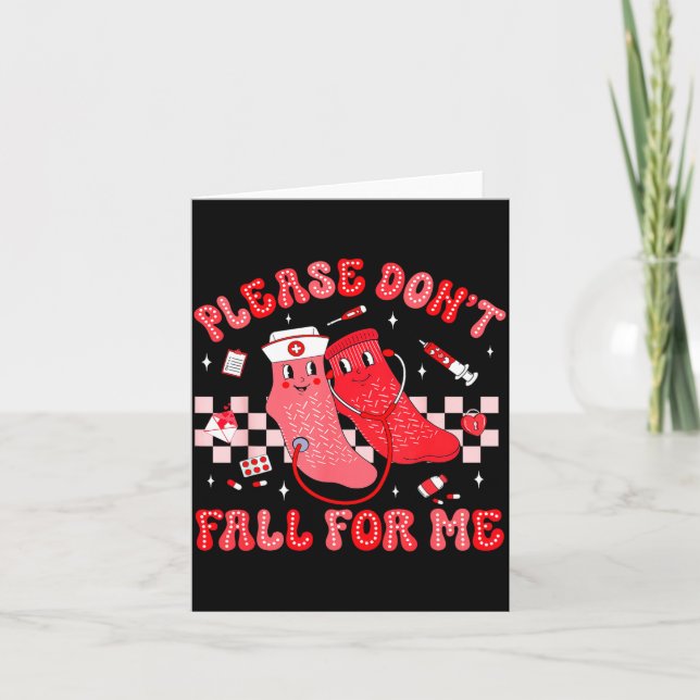 Tarjeta Cute Nurse Valentine Non Slip Socks Please Don't F (Anverso)