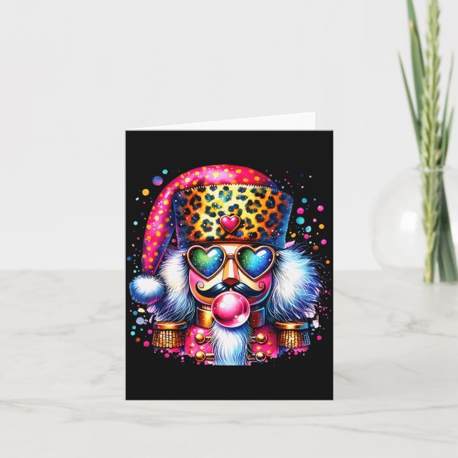 Tarjeta Cute Nutcracker Blowing Bubble Gum Nk Christmas Pa (Anverso)