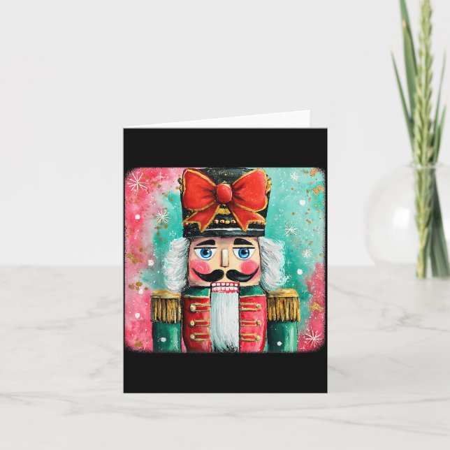 Tarjeta Cute Nutcracker Xmas Bows Christmas Pjs Girl Women (Anverso)