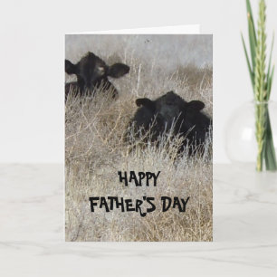 Tarjeta Cute occidental feliz día del padre, vacas de tern
