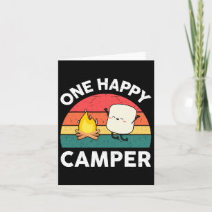 Tarjeta Cute One Happy Camper Kids Toddler Chica Marshmall