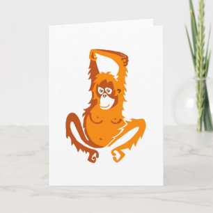 Tarjeta Cute ORANGUTAN - Conservación - Vida silvestre - A