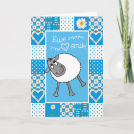 Tarjeta Cute Oveja, Ewe Make My Heart Smile Greeting Card