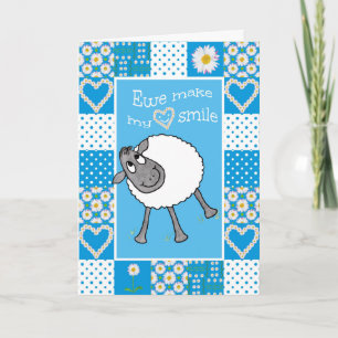 Tarjeta Cute Oveja, Ewe Make My Heart Smile Greeting Card