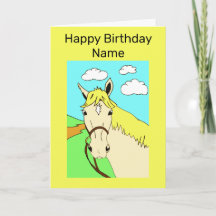 Cute Palomino Pony Happy Birday Card