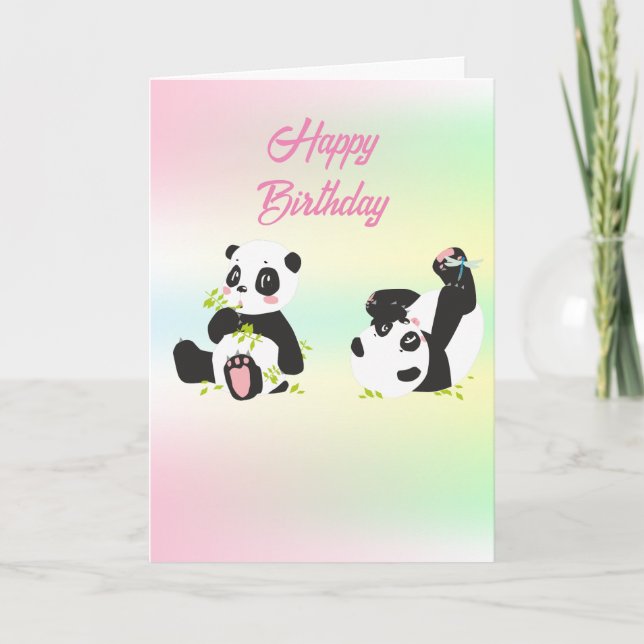 Tarjeta Cute panda (Anverso)