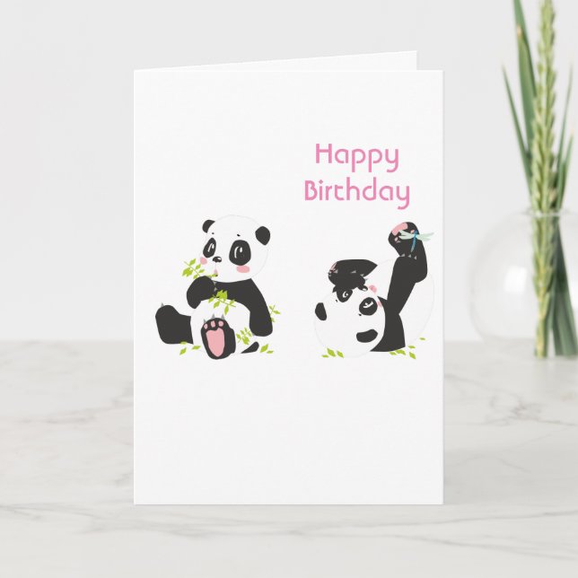 Tarjeta Cute panda (Anverso)