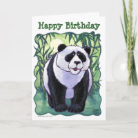 Cute Panda Bear Feliz Cumpleaños