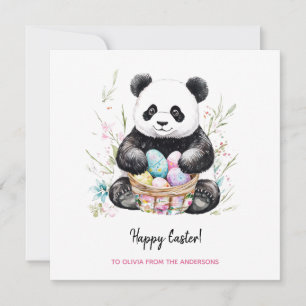 Tarjeta Cute Panda Bear Rústica Pascua
