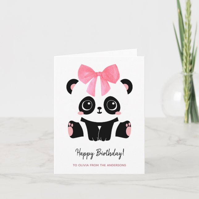 Tarjeta Cute panda bebé bebé Feliz cumpleaños (Anverso)