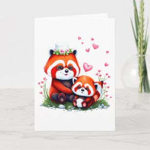 Tarjeta Cute panda del día de San Valentín