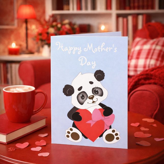 Tarjeta Cute Panda Día de la Madre (Subido por el creador)