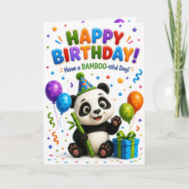 Tarjeta Cute Panda Happy Birthday Card | Adorable Birthday