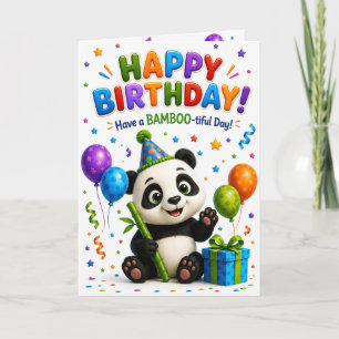 Tarjeta Cute Panda Happy Birthday Card Adorable Birthday