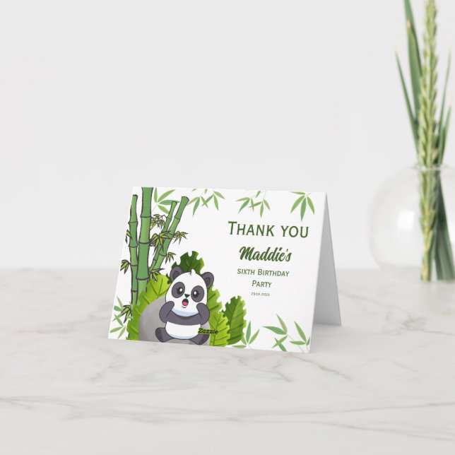 Tarjeta Cute Panda Kiddie Birthday (Reverso)