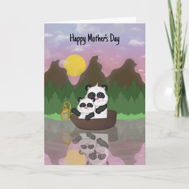 Tarjeta Cute Panda Mother's Day Card (Anverso)