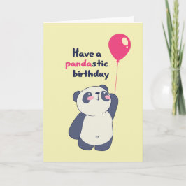 Tarjeta Cute Panda Pun Pandastic Bday Funny Cumpleaños
