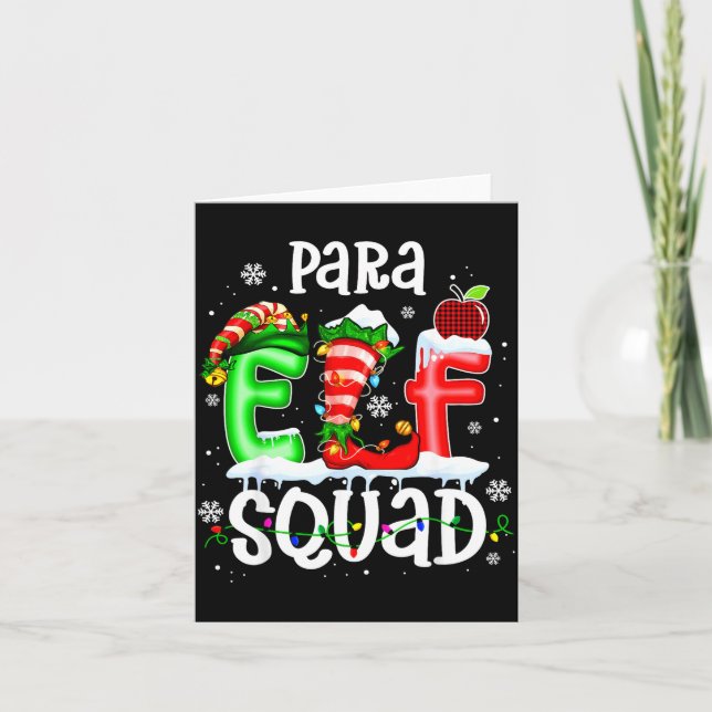 Tarjeta Cute Para Elf Squad Funny Christmas Elf Kids Teach (Anverso)