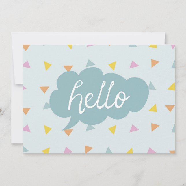 Tarjeta Cute Pastel Hello (Anverso)